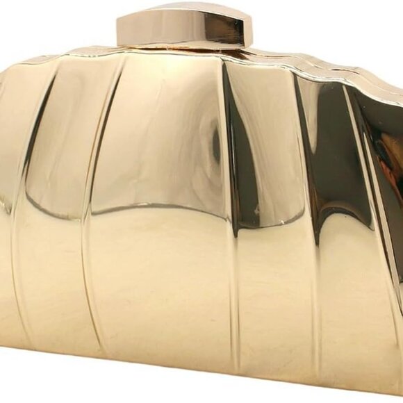 Women Metallic Clutch Purse Evening Bag Wedding Party Shoulder Bag - Picture 2 of 6